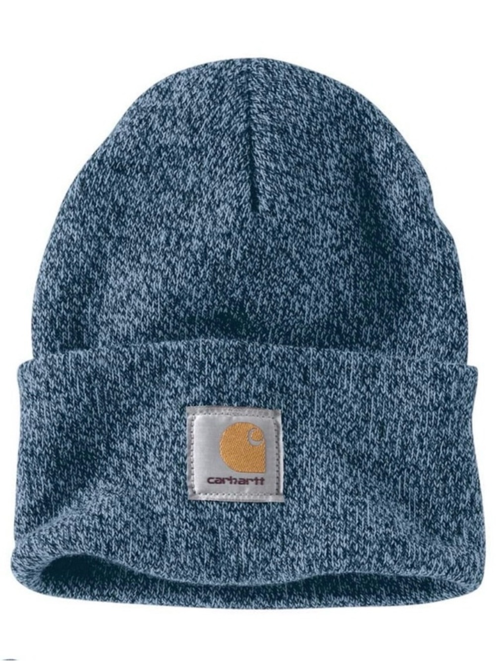 Carhartt Heather Blue Cuffed Beanie Logo Men’s One Size A18 Acrylic Watch Hat - Picture 7 of 7